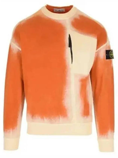 Hand Sprayed Airbrush Treatment Crew Neck Sweatshirt  Orange - STONE ISLAND - BALAAN 2