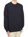 Diagonal Raised Fleece Sweatshirt Navy - CP COMPANY - BALAAN 4