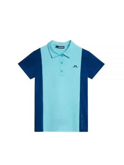 Tilly Polo Short Sleeve T-Shirt Blue Curacao - J.LINDEBERG - BALAAN 2