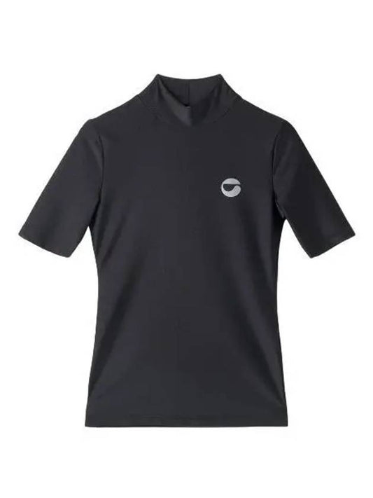 High neck jersey t shirt black short sleeve tee - COPERNI - BALAAN 1