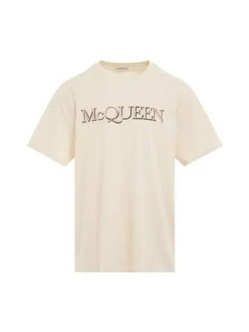 Embroidered short sleeve cream 649876 QUZ56 - ALEXANDER MCQUEEN - BALAAN 1