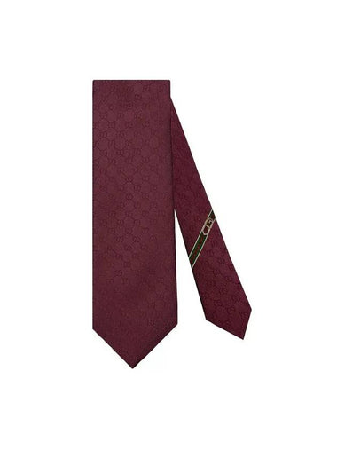 GG Pattern Silk Tie Burgundy - GUCCI - BALAAN 1