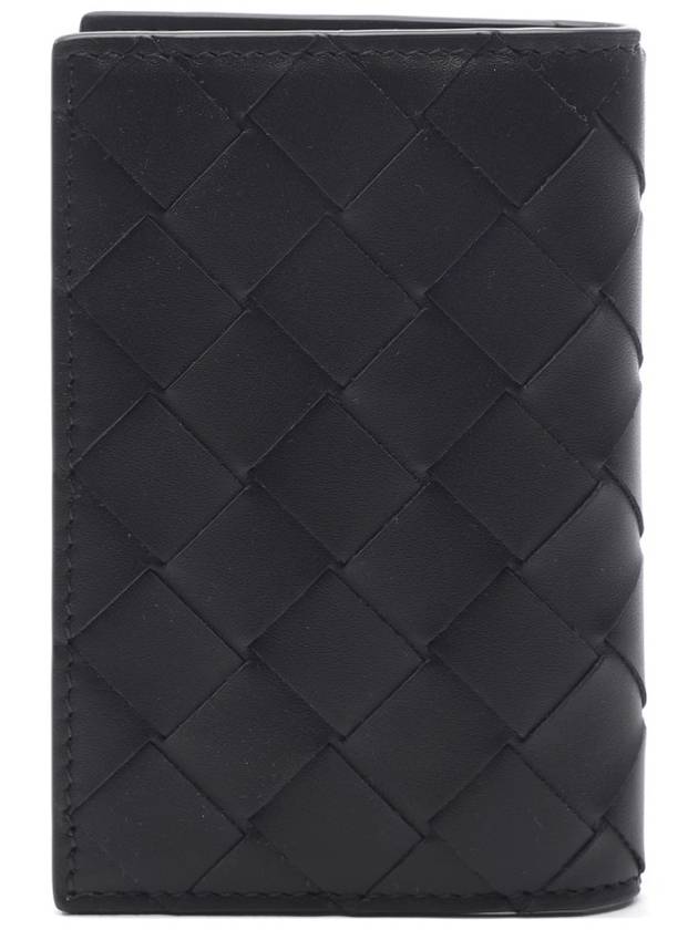 Intrecciato Flap Card Case Black - BOTTEGA VENETA - BALAAN 5