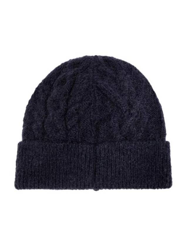 Cable Knit Beanie Navy - ISABEL MARANT - BALAAN 3