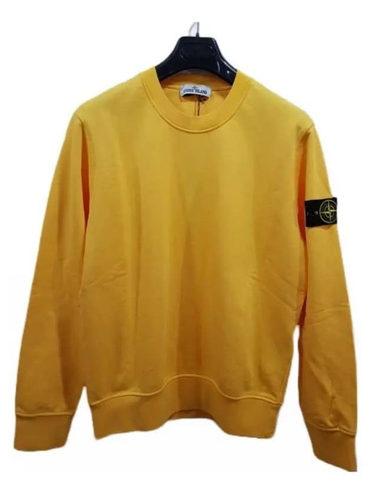 Wappen Patch Crew Neck Sweatshirt Yellow - STONE ISLAND - BALAAN.