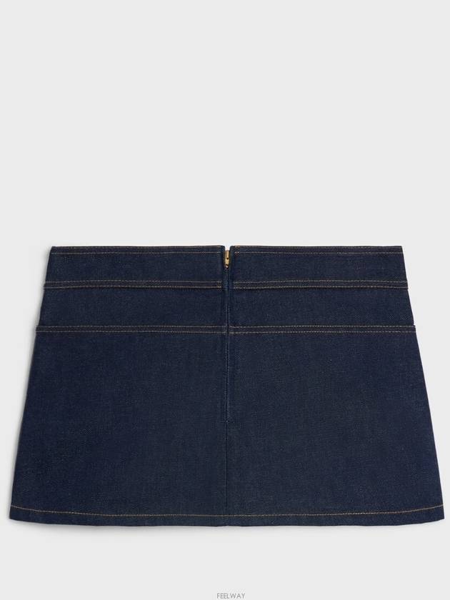 2S388224Z Trapeze Low Wash Denim Mini Skirt - CELINE - BALAAN 3