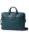 Intrecciato Calfskin Business Briefcases Turquoise - BOTTEGA VENETA - BALAAN 3