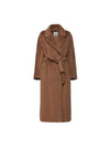 Double Breasted Oversized Coat Brown - MAX MARA - BALAAN 1