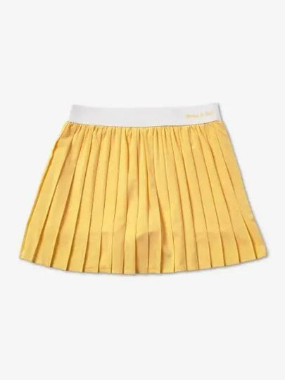 Women's Classic Logo Pleated Skirt Yellow - SPORTY & RICH - BALAAN 2