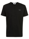 Men's Black Heart Waffen Short Sleeve T-Shirt Black - COMME DES GARCONS PLAY - BALAAN 7