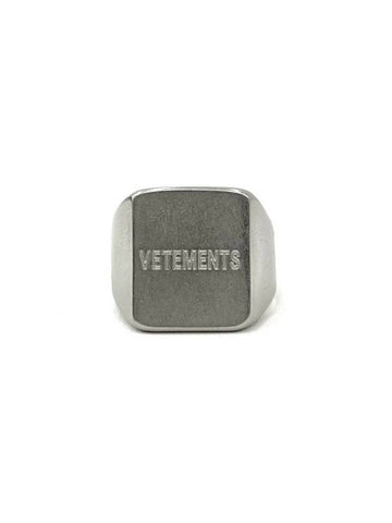 Iconic Logo Silver Ring UE63R1200S - VETEMENTS - BALAAN 1