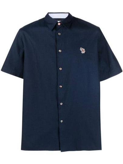 Zebra Patch Casual Fit Short Sleeve Shirt Ink Blue - PAUL SMITH - BALAAN 2