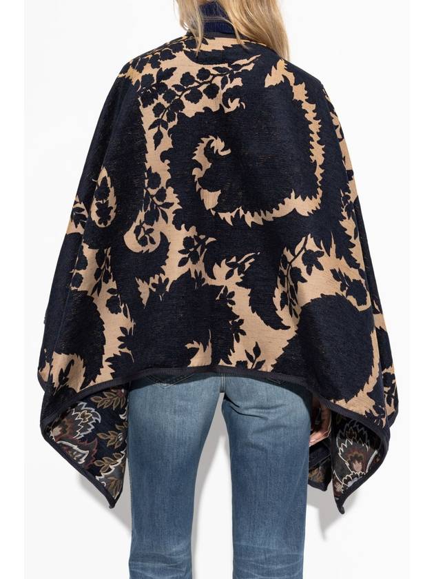 Etro Reversible Poncho With Floral Pattern, Women's, Black - ETRO - BALAAN 4