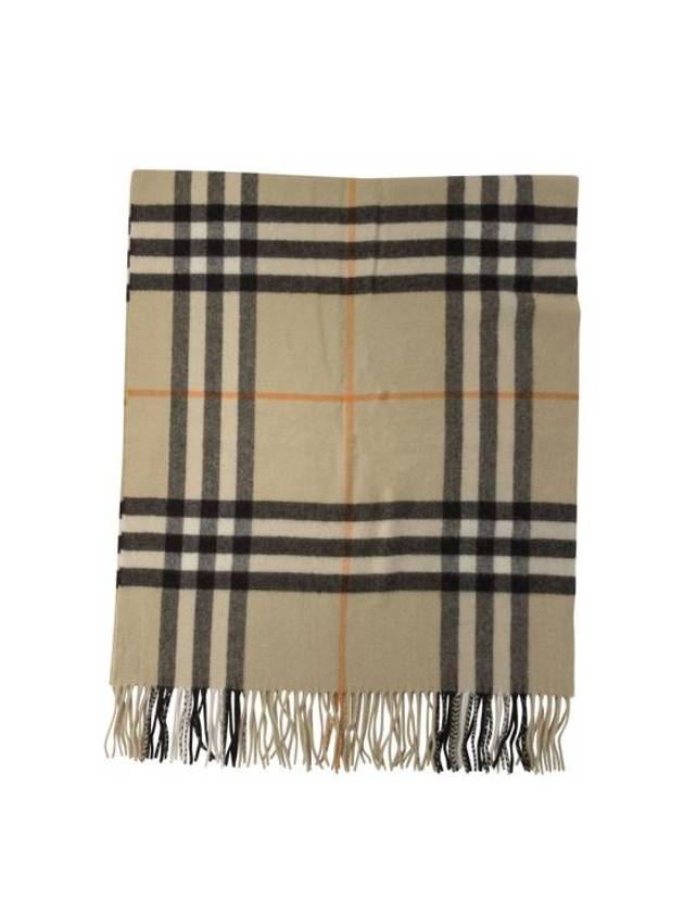 Wide Check Cashmere Scarf Beige - BURBERRY - BALAAN 2