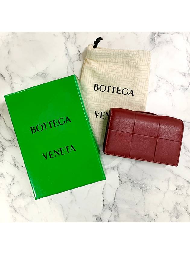 Bottega Veneta Cassette Business Card Case Dark Red Bliss Washed 651396VCQC96342 - BOTTEGA VENETA - BALAAN 3