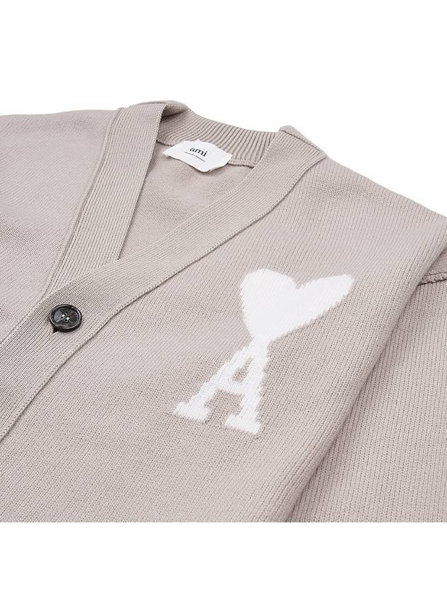 De Coeur Logo Wool Cardigan Light Beige - AMI - BALAAN 8