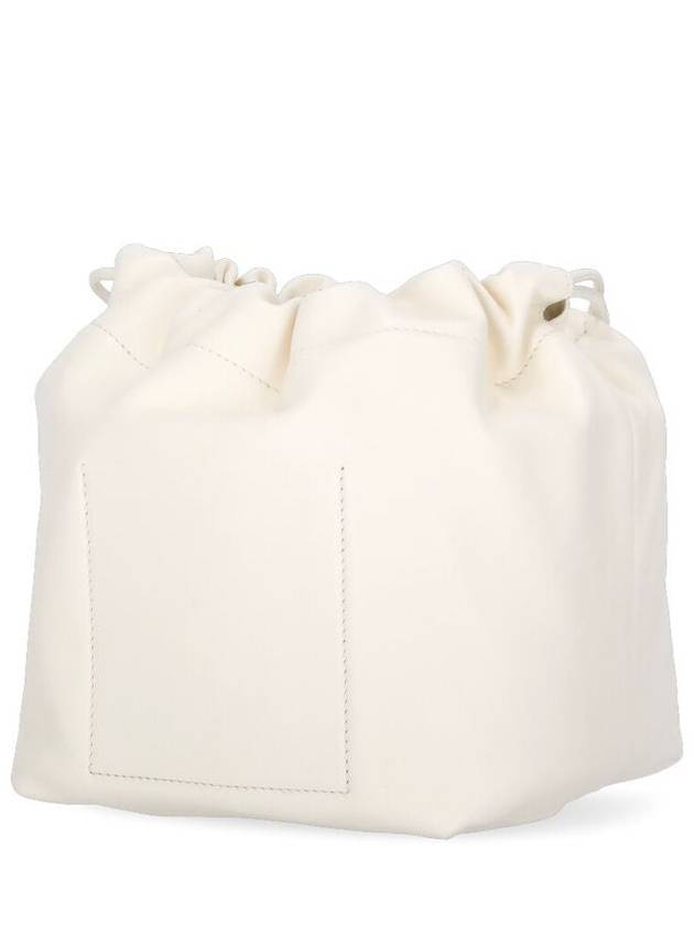 Drawstring Nappa Bucket Bag White - JIL SANDER - BALAAN 4