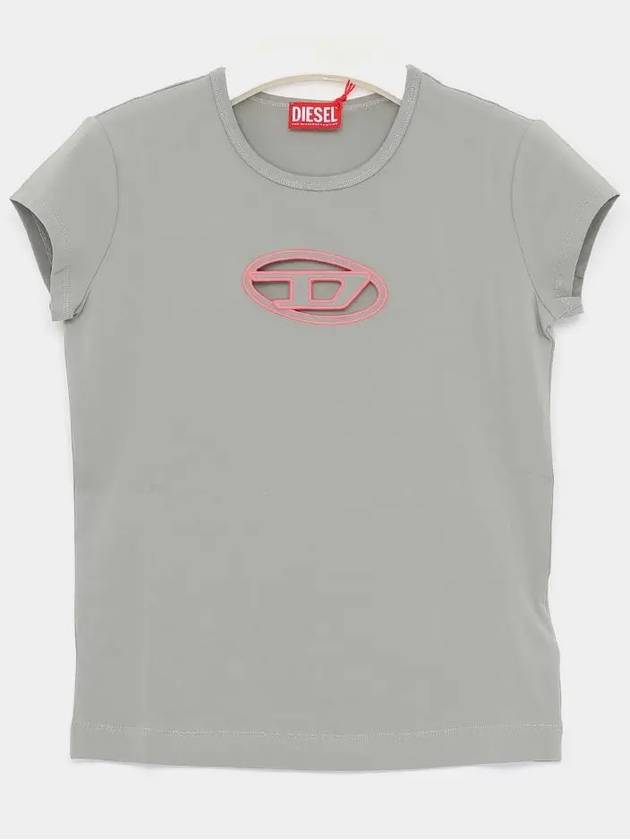 T Angie Peekaboo Logo Short Sleeve T-Shirt Lele Grey - DIESEL - BALAAN 3