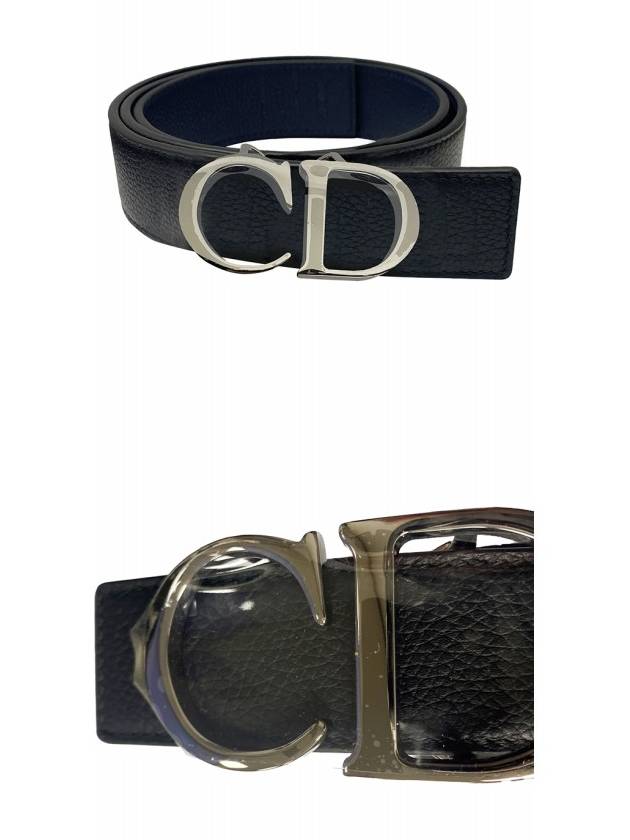 Reversible CD Leather Belt Black - DIOR - BALAAN 5