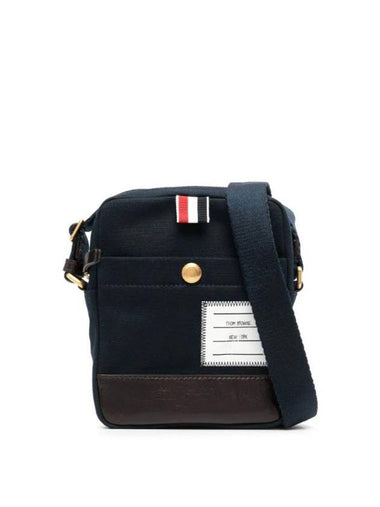 logo patch canvas cross bag navy - THOM BROWNE - BALAAN 1