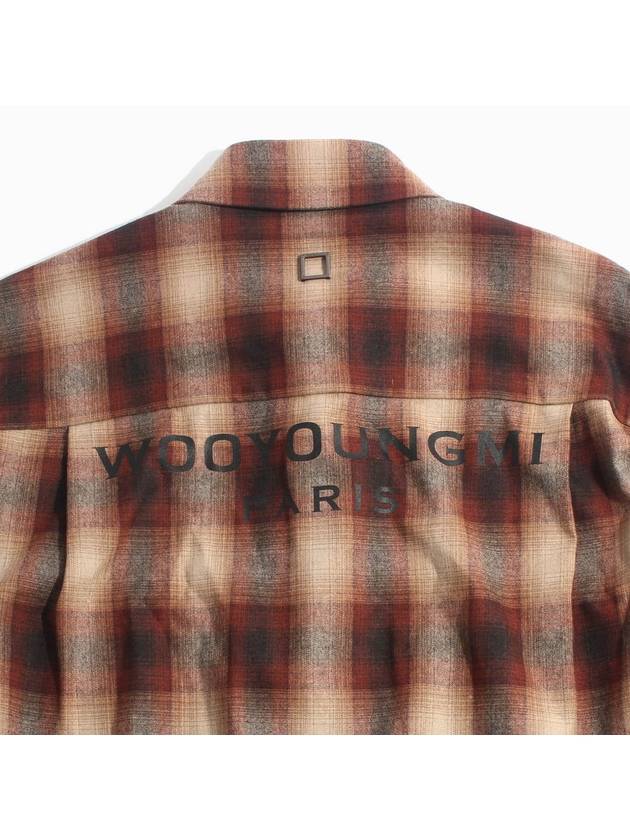 Flannel back logo check long sleeve shirt brown - WOOYOUNGMI - BALAAN 4