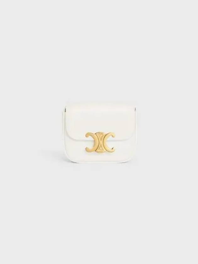 Triomphe Small Shiny Calfskin Cross Bag White - CELINE - BALAAN 2