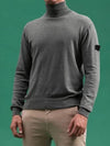 GORRAN Cotton Wool Mix Logo Patch Turtleneck Knit Gray - PEUTEREY - BALAAN 3