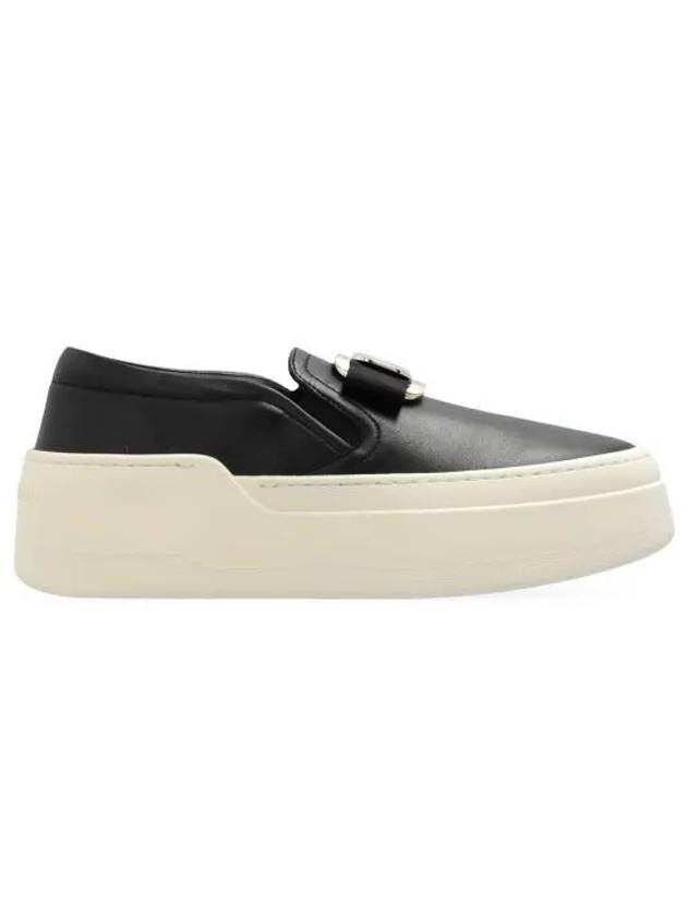 Vara Bow Plate Slip-Ons Black - SALVATORE FERRAGAMO - BALAAN 2