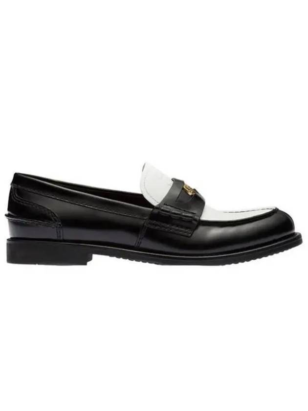 Leather Penny Loafers White Black - MIU MIU - BALAAN 2