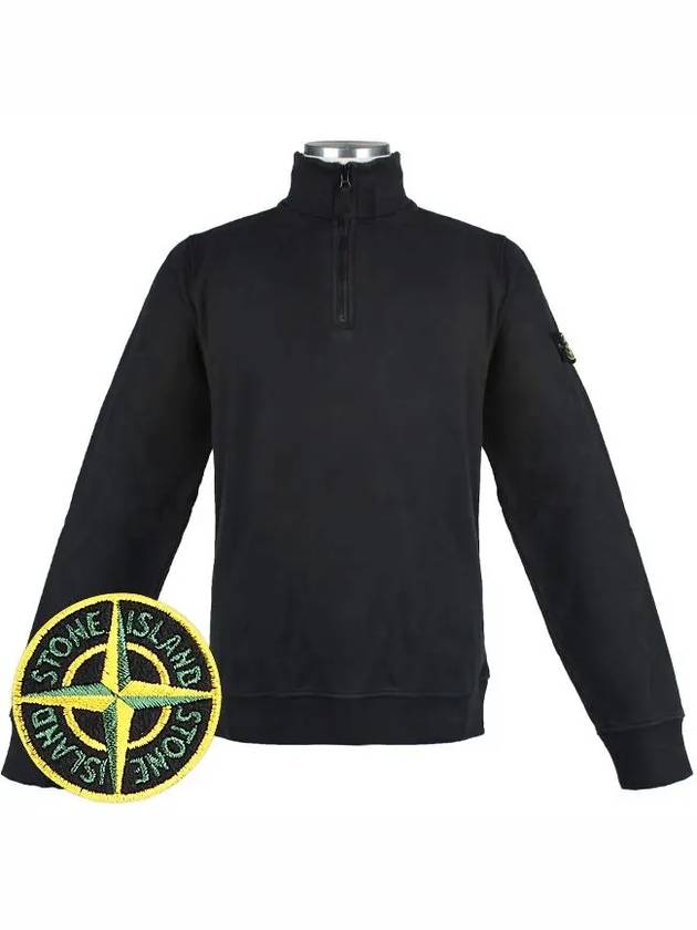 Kids Wappen Patch Half Zip Up Sweatshirt Black - STONE ISLAND - BALAAN 2