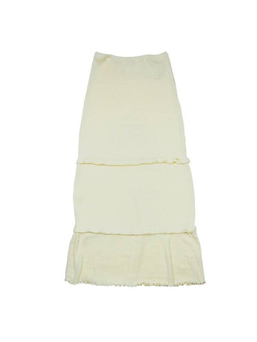 Long Knit Wool A-line Skirt Ivory - MAISON MARGIELA - BALAAN 1