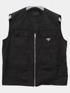 Zipper Re-Nylon Vest Black - PRADA - BALAAN 3