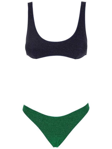 'Lumiere Sporty' Blue And Green Bi-Color Bikini Set In Tech Fabric Woman - OSEREE - BALAAN 1