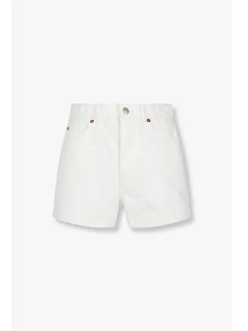 Back cutout logo denim shorts off white - ALEXANDER WANG - BALAAN 1