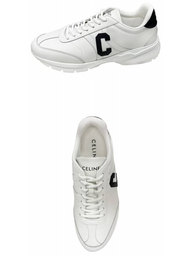 Runner Cr02 Calfskin Lace-Up Low Top Sneakers White - CELINE - BALAAN 5