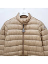 Women s LANS Logo Patch Short Down Padded Jacket Beige 1A10100 53048 205 - MONCLER - BALAAN 3