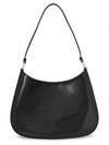 Triangular Logo Cleo Brushed Leather Shoulder Bag Black - PRADA - BALAAN 4