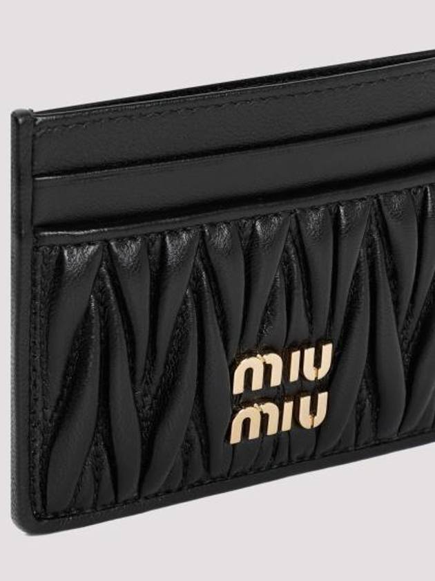 Matelasse Nappa Leather Card Wallet Black - MIU MIU - BALAAN 6