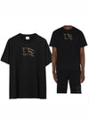 Equestrian Night Print Short Sleeve T-Shirt Black - BURBERRY - BALAAN 2