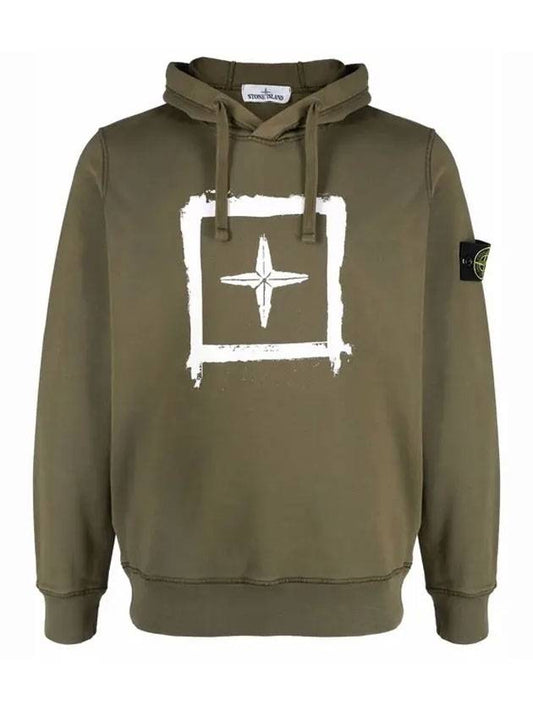 Waffen Patch Stencil Logo Hood Khaki - STONE ISLAND - BALAAN.