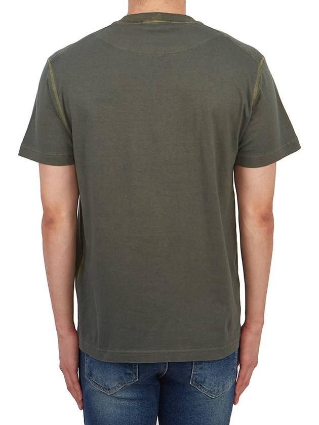 Organic Cotton Short Sleeve T-Shirt Sage Green - STONE ISLAND - BALAAN 4