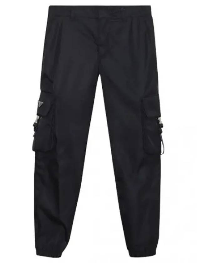 Re-Nylon Buckle Strap Pocket Track Pants Black - PRADA - BALAAN 2