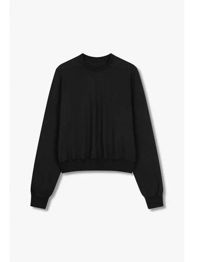 MEN Cropped Crew Neck Sweatshirt Black - RICK OWENS - BALAAN 1