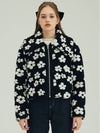 Flower Pattern Fur Jacket Black - OPENING SUNSHINE - BALAAN 1