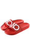 Salvatore Groovy Logo Slippers Red - SALVATORE FERRAGAMO - BALAAN.