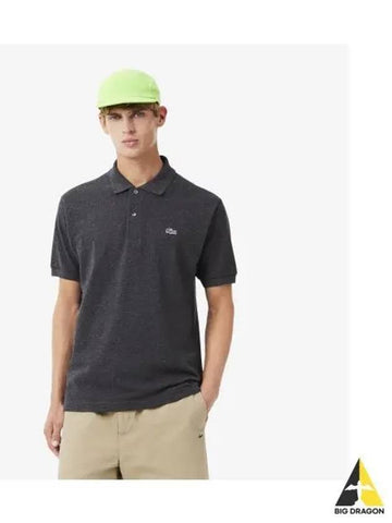 Men s Classic Fit Short Sleeve Melange Polo Black - LACOSTE - BALAAN 1