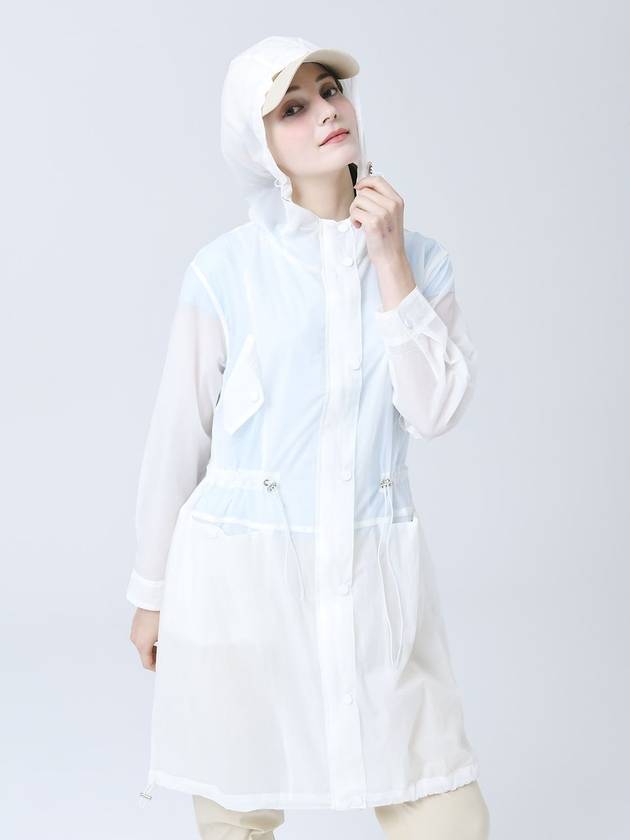 Ultra Lightweight Hooded Anorak Loose Fit White Windbreaker Long Jacket DO3242WB018 - DOYOUKNOWMC GOLF WEAR - BALAAN 1