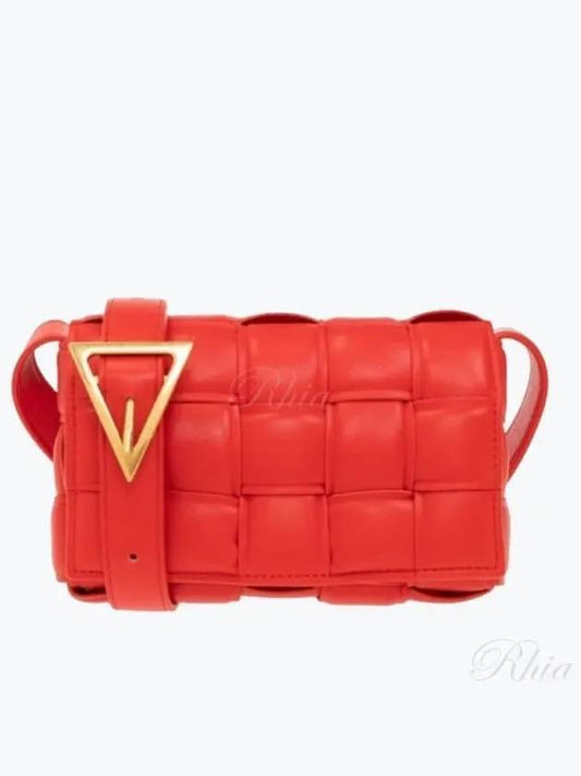 Cassette Intrecciato Padded Small Cross Bag Red - BOTTEGA VENETA - BALAAN 2