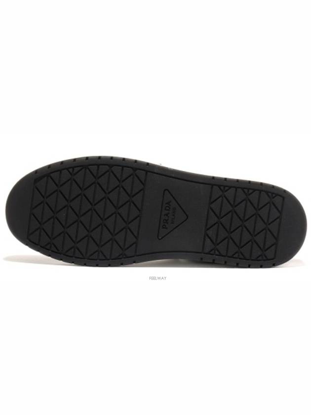 Downtown Perforated Leather Low Top Sneakers White Black - PRADA - BALAAN 3