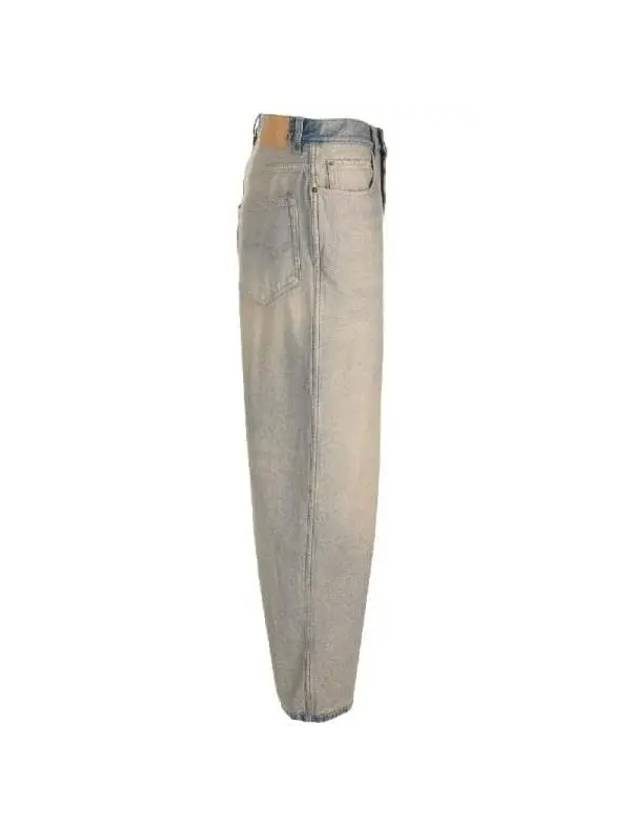 Logo Patch Faded Tapered Baggy Jeans Blue - BALENCIAGA - BALAAN 4